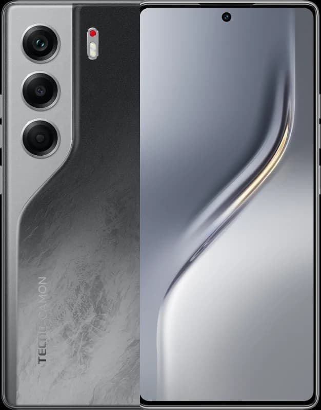 Tecno Camon 40 Galaxy Black Tecno Camon 40 in Galaxy Black — front and back view