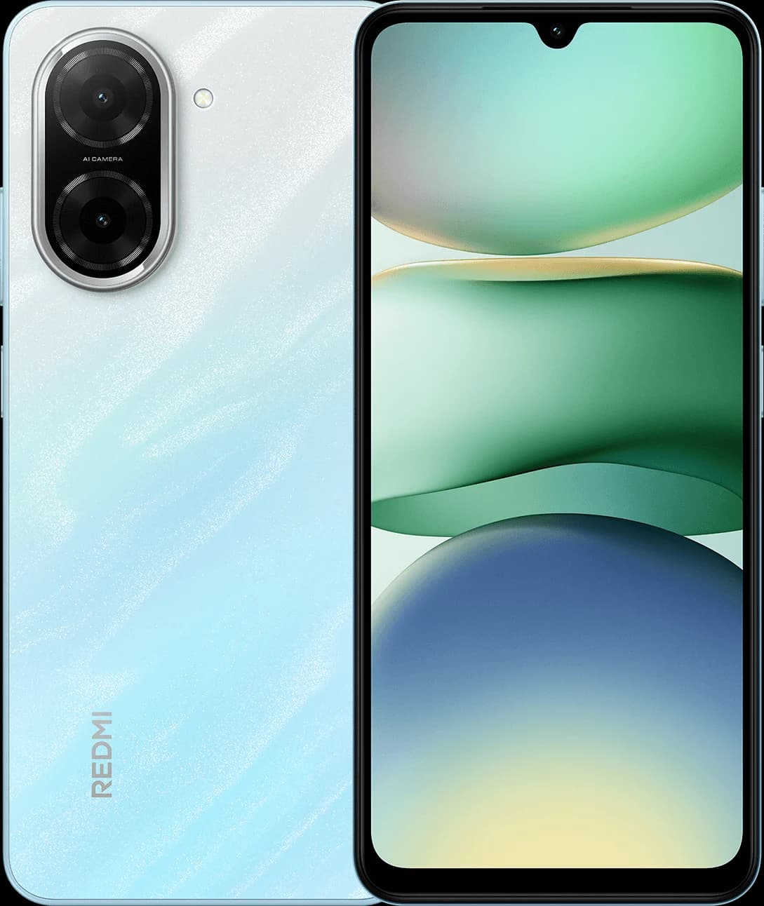 Xiaomi Redmi A5 Ocean Blue Xiaomi Redmi A5 in Ocean Blue, front and back view