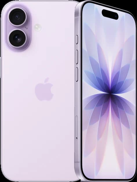 iPhone 17 Lavender iPhone 17 in Lavender, front and back view