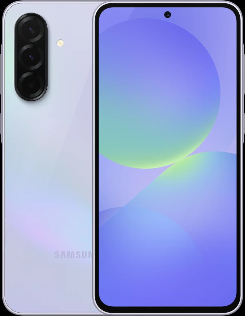 Samsung Galaxy A36 Awesome Lavender Samsung Galaxy A36 in Awesome Lavender, front and back view
