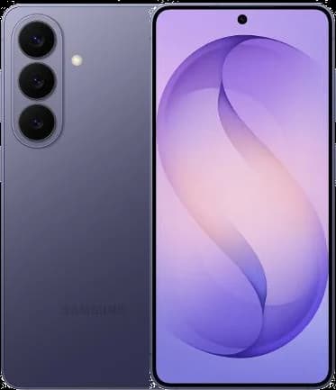 Samsung Galaxy S26 Cobalt Violet Samsung Galaxy S26 in Cobalt Violet, front and back view