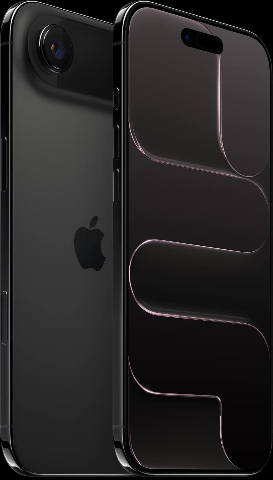 iPhone Air Space Black iPhone Air in Space Black, front and back view