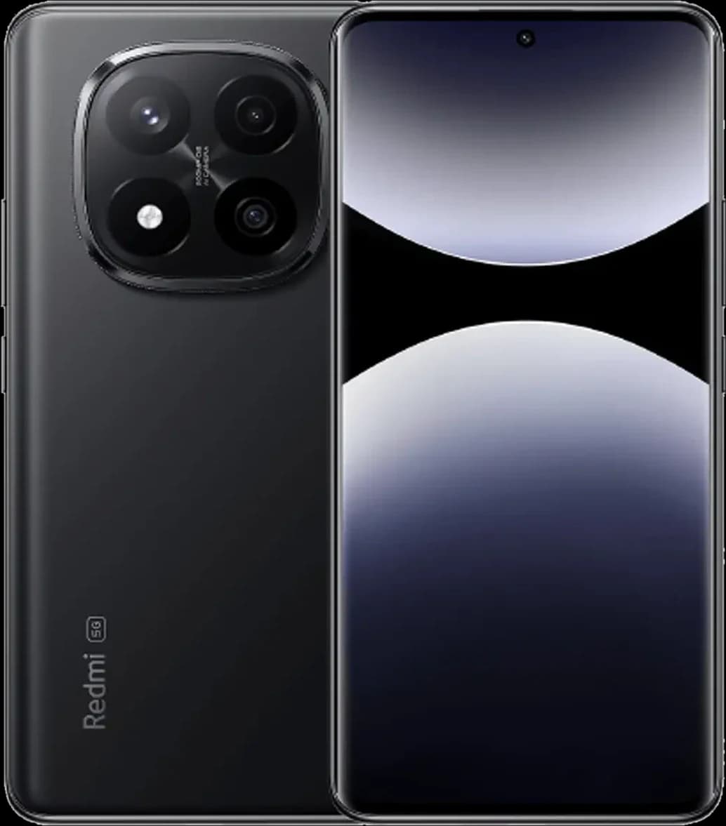 Redmi Note 14 Pro Plus Midnight Black Redmi Note 14 Pro Plus in Midnight Black, front and back view