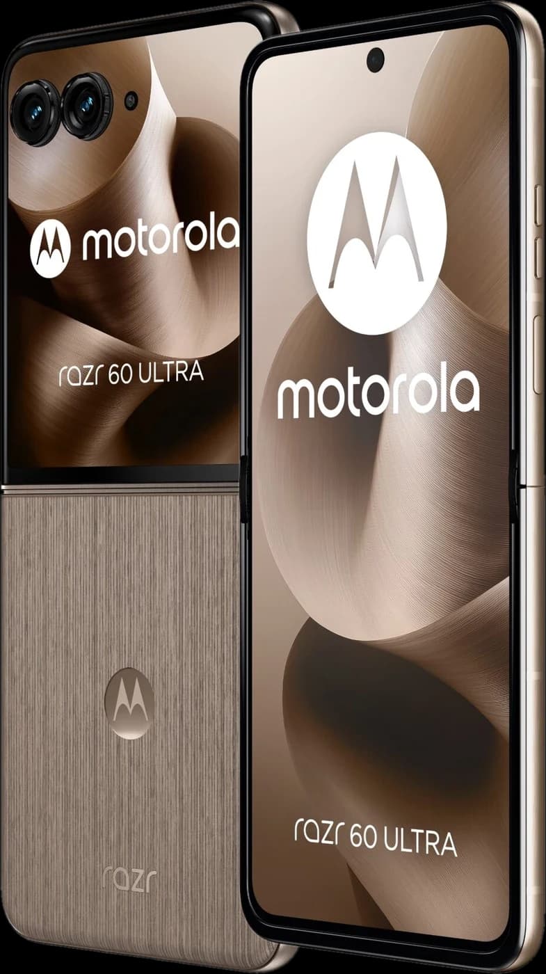 Motorola Razr 60 Ultra PANTONE Mountain Trail Motorola Razr 60 Ultra in PANTONE Mountain Trail, front and back view