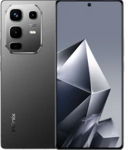 Infinix NOTE 50 in Shadow Black with dual-side modern design, AMOLED display, and 50MP+2MP main camera