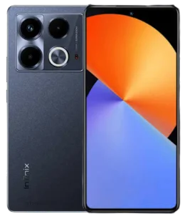 Infinix Note 40 in Obsidian Black color front and back design with LTPS display with 120 Hz refresh rate and 108MP camera
