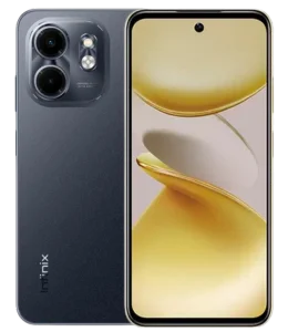 Infinix Smart 9 - Metallic Black color front and back design with IPS display with 120 Hz refresh rate and 13 MP camera