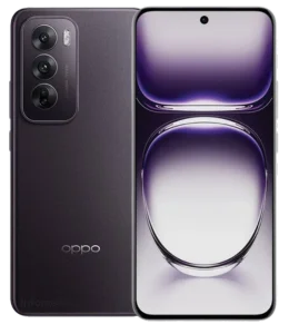 Matte Brown OPPO Reno 12 5G smartphone front and back view with elegant design and 5G support